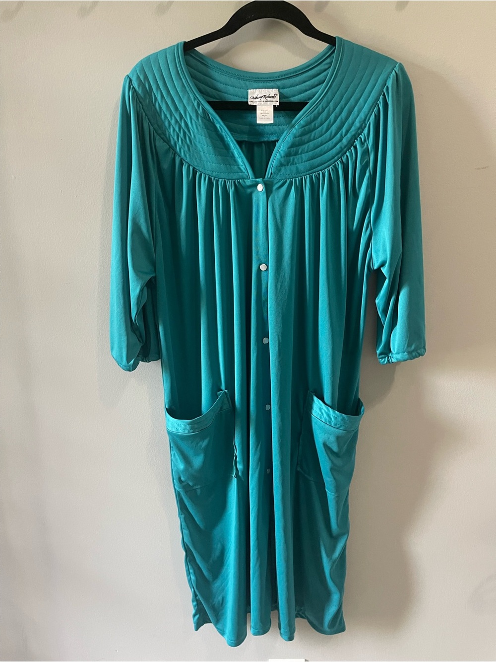 Anthony Richards Teal Button-Front Housecoat Robe 1X